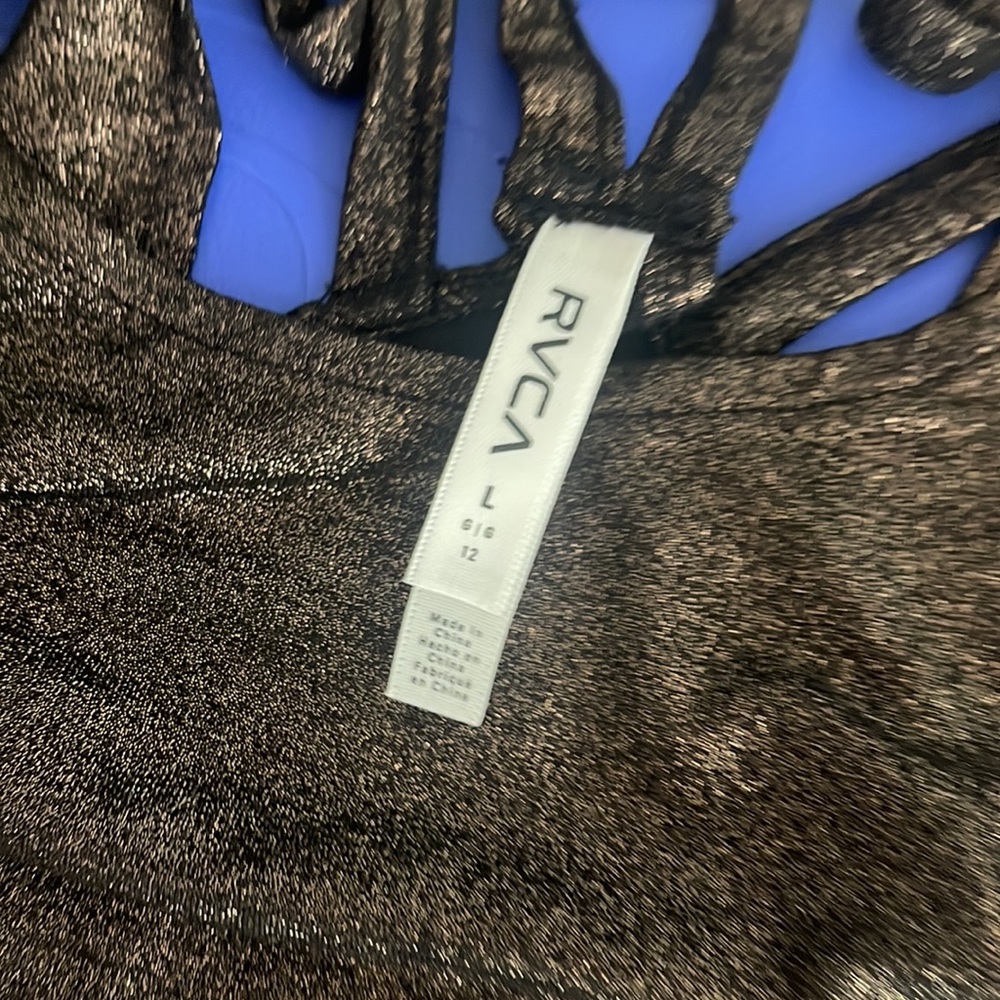 RVCA Bronze Metallic Strappy Mini Tank Dress Size Large - Picture 5 of 5